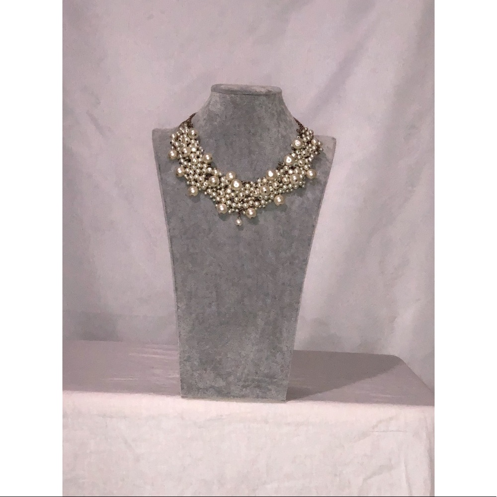 H&M Pearl Cluster Bib Choker Necklace